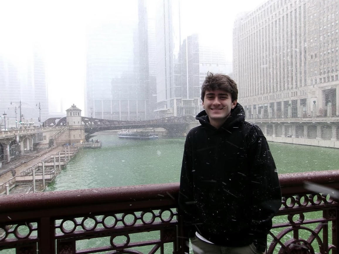 Photo of me in front of the Chicago river in Chicago